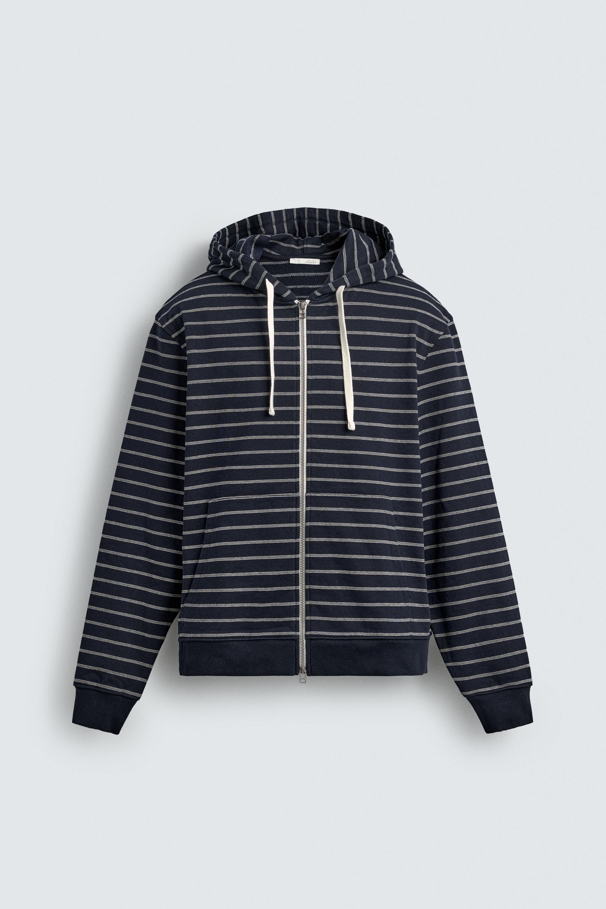 STRIPED HOODIE SWEATSHIRT